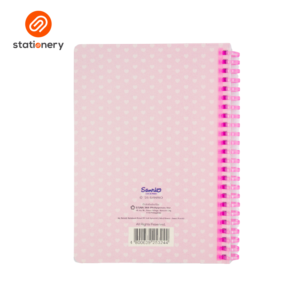 Sanrio My Melody Notebook Ruled PP SS A5 (148x210mm) - Sweet Pink-3