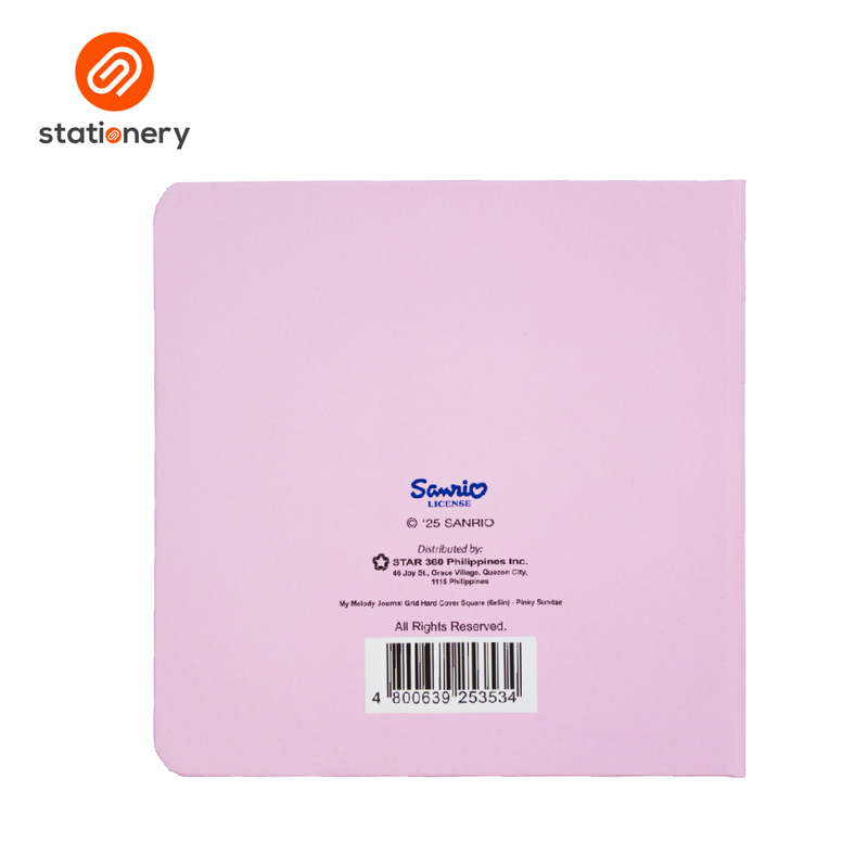 My Melody Journal Grid HC Square (6x6in) - Pinky Sundae-zoom-