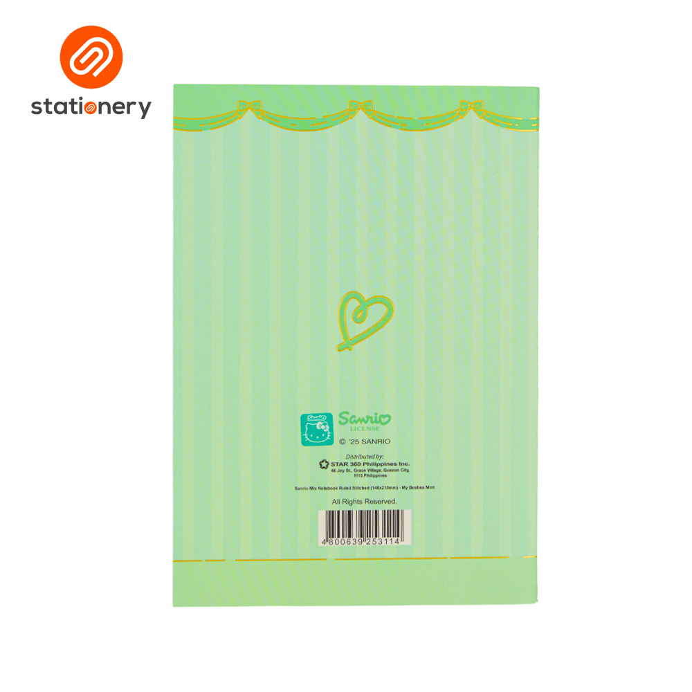 Sanrio Mix Notebook Ruled Stitched (148x210mm) - My Besties-3