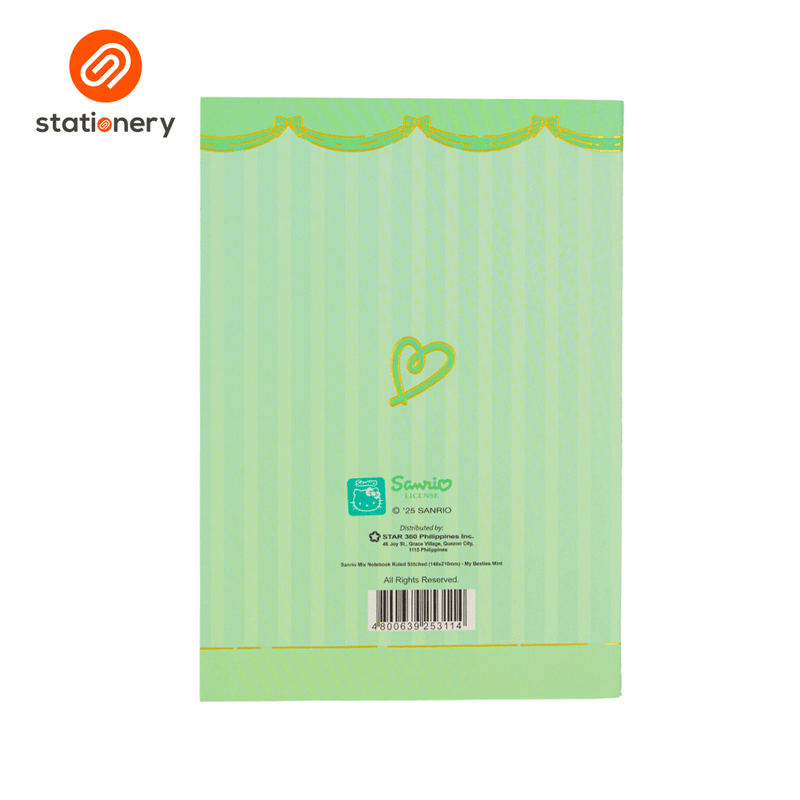 Sanrio Mix Notebook Ruled Stitched (148x210mm) - My Besties-zoom-