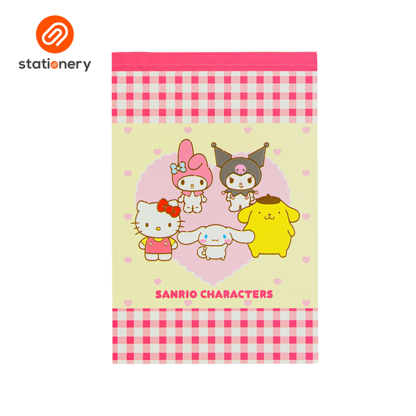 Sanrio Mix Notebook Ruled Padded (125x190mm) - Plaid Chummies