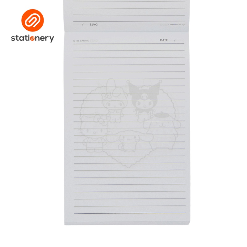 Sanrio Mix Notebook Ruled Padded (125x190mm) - Plaid Chummies-zoom-