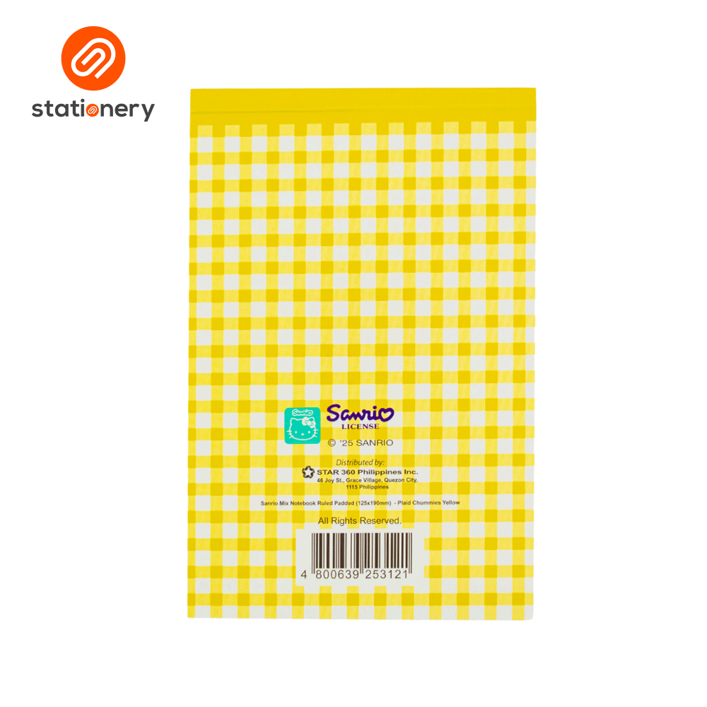 Sanrio Mix Notebook Ruled Padded (125x190mm) - Plaid Chummies-zoom-11