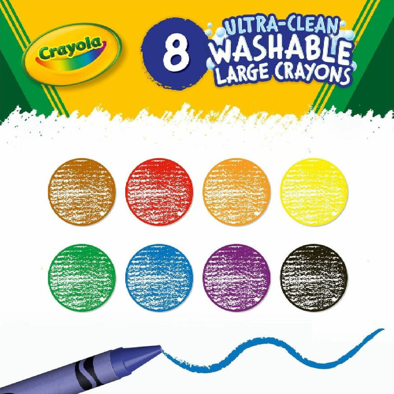 Crayola Ultra Clean Washable Large Crayons 8's-zoom-