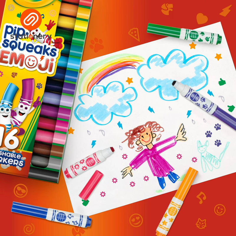 Crayola Markers Washable Pip Squeaks Mini Emoji Stamper 16's-zoom-