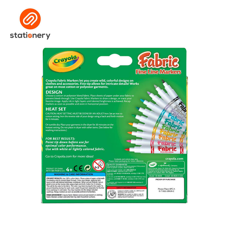 Crayola Fabric Markers Fine Line 10's-zoom-