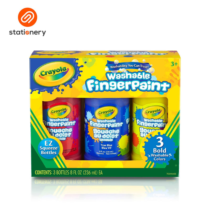 Crayola Washable Bold Fingerpaint 8oz 3's - Primary Colors-zoom-