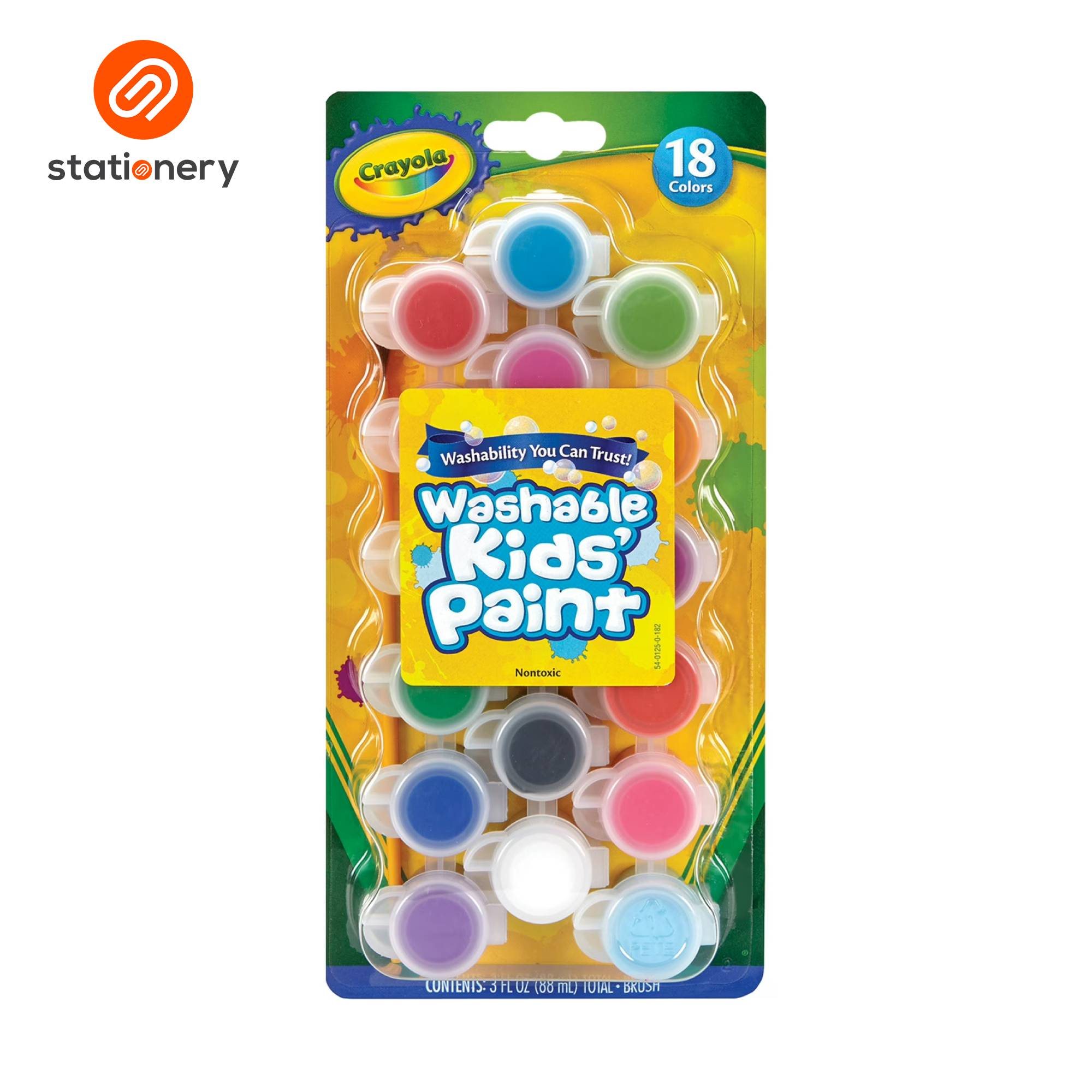 SSP-38008076:38008076_Crayola_Washable_Kids_Paint_Pot_18CT_with_Brush.jpg