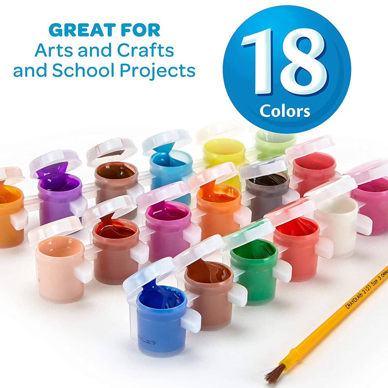 Crayola Washable Kids Paint Pot with Brush 18's-zoom-
