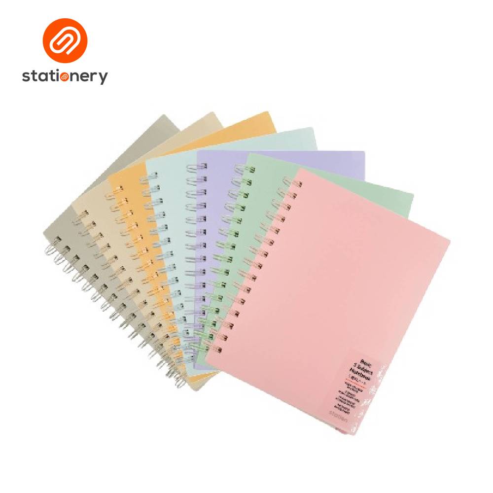 Basic 5 Subject Notebook PP with Pouch - Pastel Color