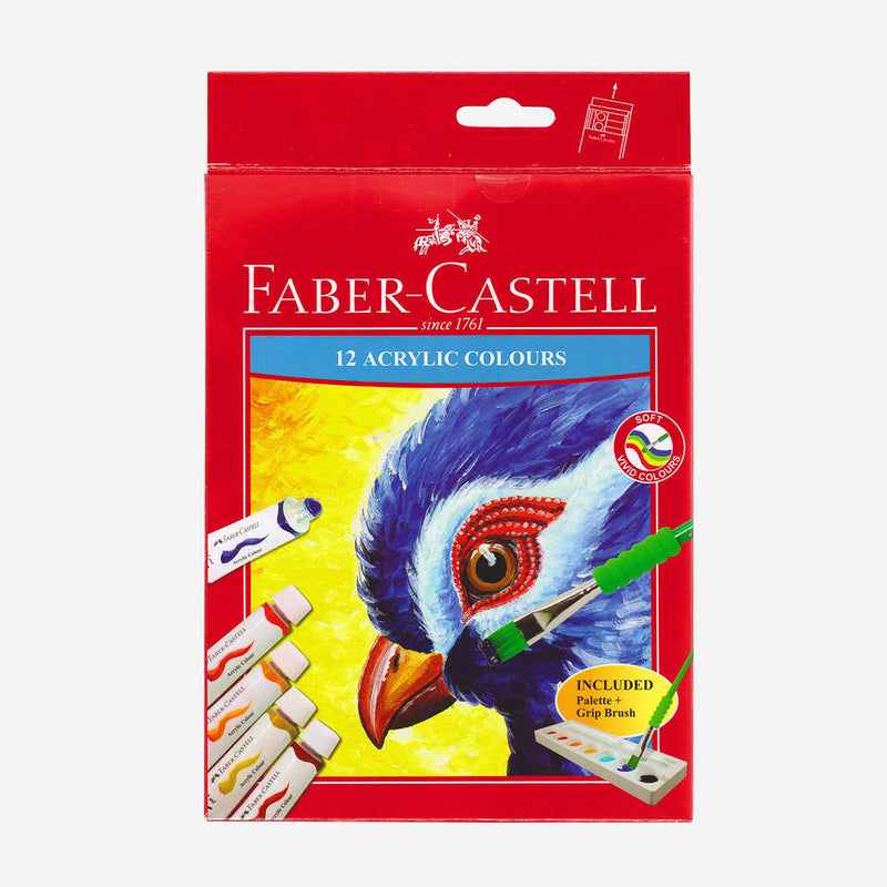 Faber Castell Acrylic Color Tubes 12ml 12 Colors-zoom-