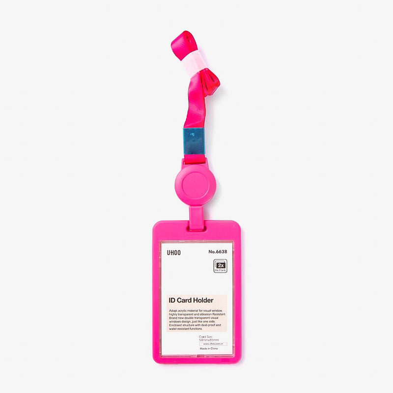 Uhoo ID Card Holder Vertical with Retractable Lanyard - Assorted-zoom-