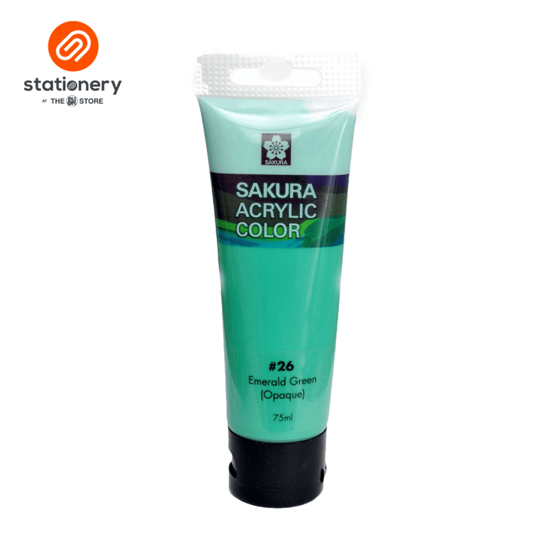 Sakura Acrylic Paint Tubes 75ml - Emerald Green #26-zoom-