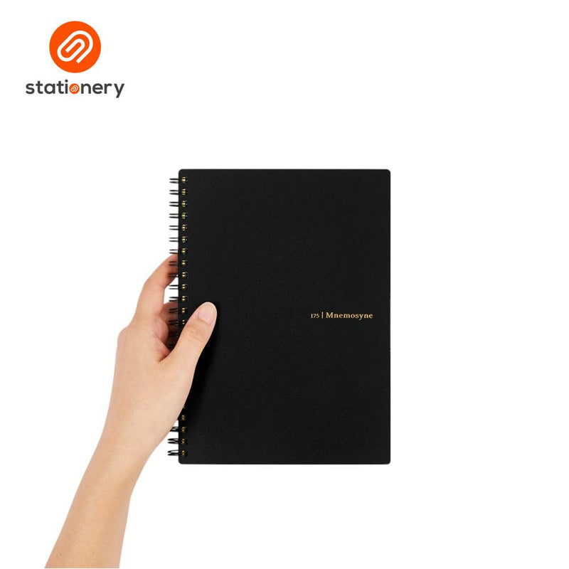 Maruman Mnemosyne N175 Side Spiral Ruled Notebook 8mm A5 - 80 Sheets-zoom-