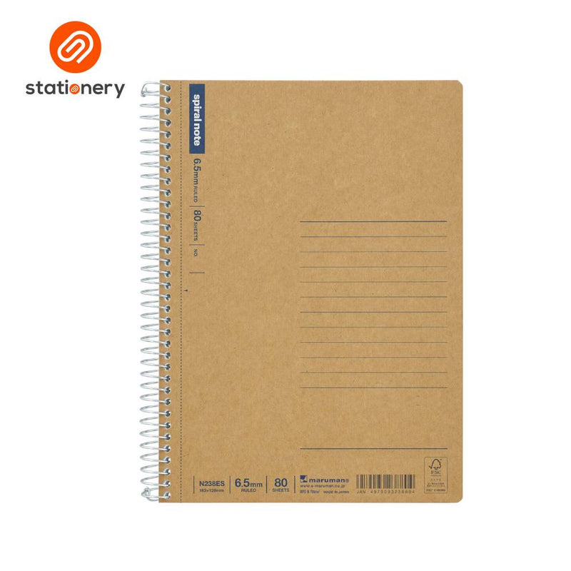 Maruman Spiral Notebook Basic Ruled B6 - 80 Sheets-zoom-
