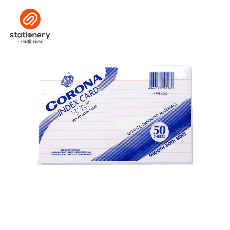 Corona 50-Sheet Index Card 5x8in.  White-zoom-