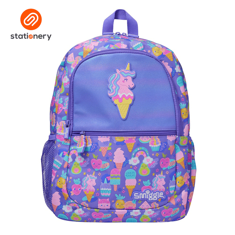 Smiggle Happy Tales Classic Backpack - Lilac-zoom-