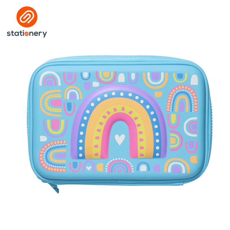 Smiggle Fly High Hardtop Double Up Pencil Case - Blue-zoom-