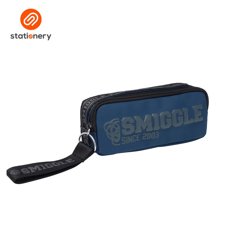 Smiggle Smiggler Oblong Pencil Case - Navy-zoom-