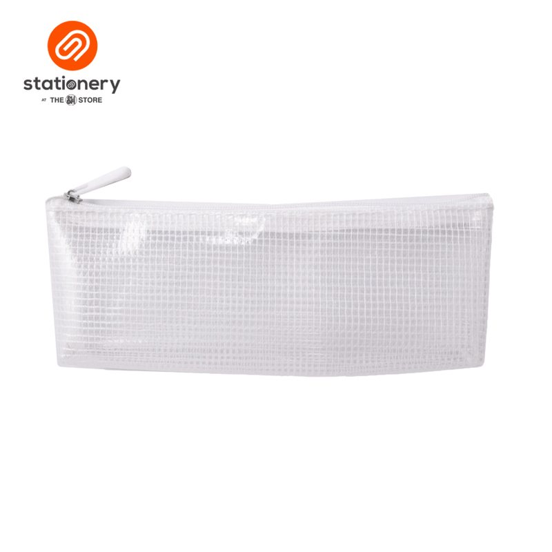 Totemate EVA Triangle Mesh Pencil Case – White-zoom-