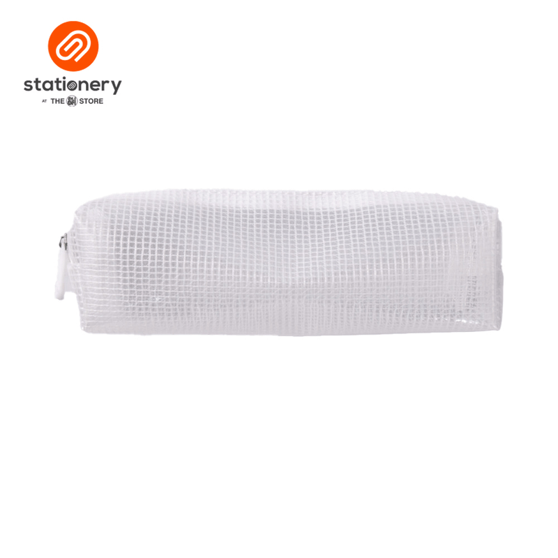 Totemate EVA Rectangle Mesh Pencil Case – White-zoom-