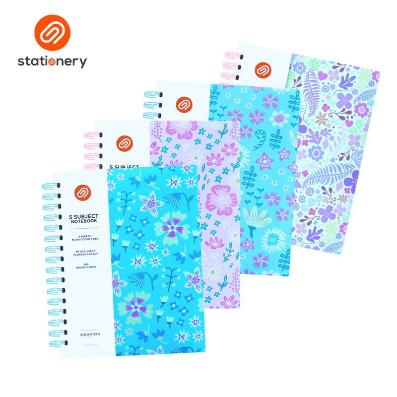 5 Subject Notebook PP with Pouch - Floral-zoom-