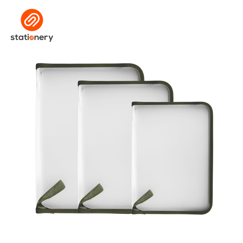 Clear Plastic Envelope with Colored Piping - A4-zoom-