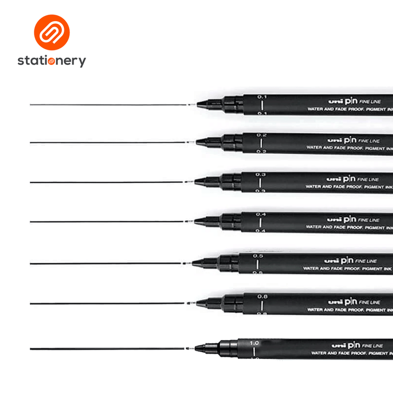 Uni Pin Line Drawing Pen - Black Ink-zoom-