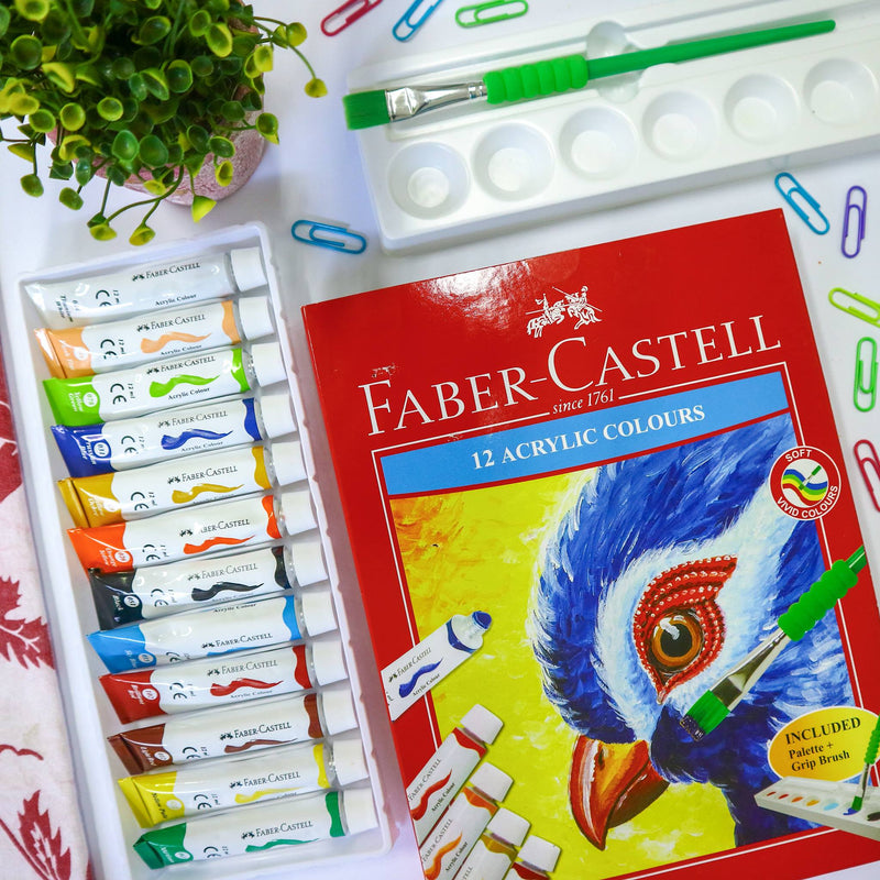 Faber Castell Acrylic Color Tubes 12ml 12 Colors-zoom-