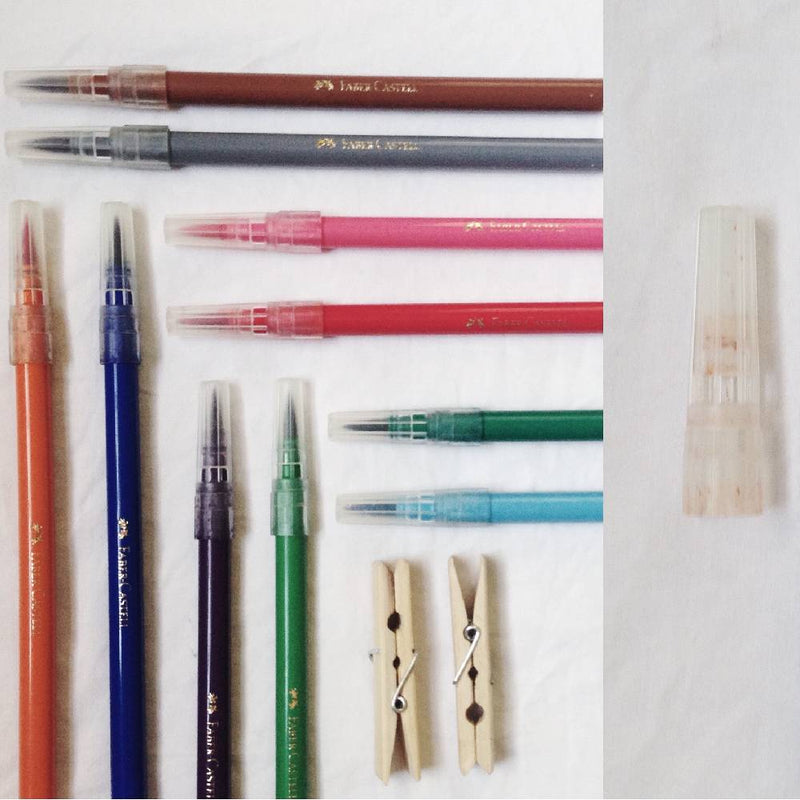 Faber Castell Calligraphy Brush Pen 12 Colors-zoom-