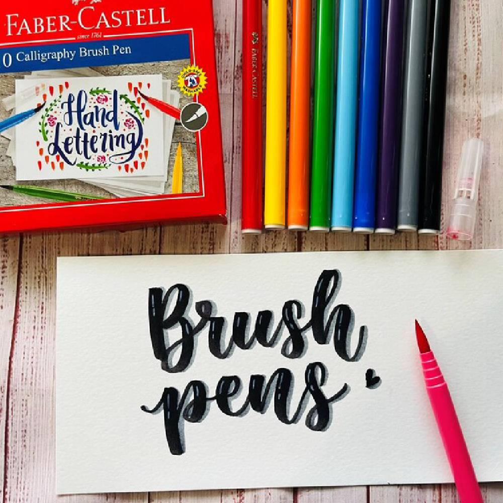 Faber Castell Calligraphy Brush Pen 12 Colors – SM Stationery