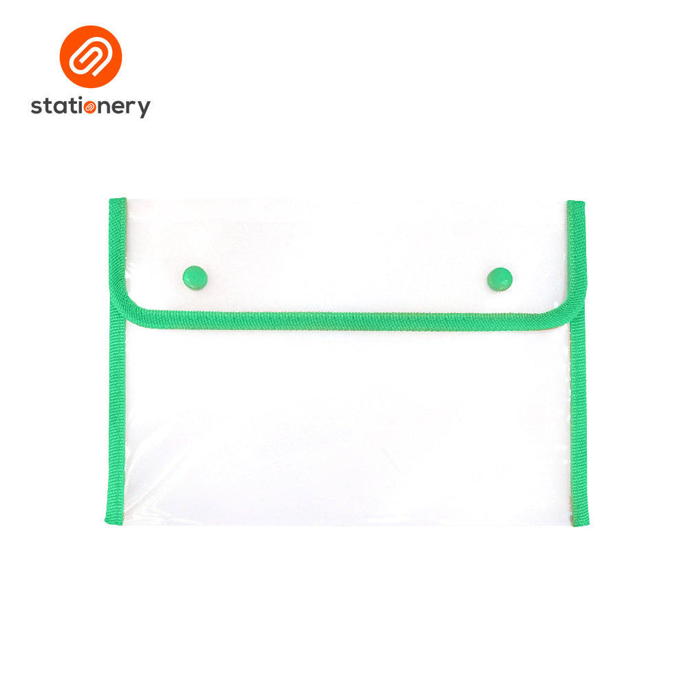 Seagull Plastic Envelope 2 Snap Buttons & Piping - 24.3cm x 16.8cm (Small)