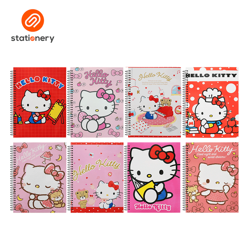Hello Kitty Spiral Notebook 80lvs Pack of 8-zoom-