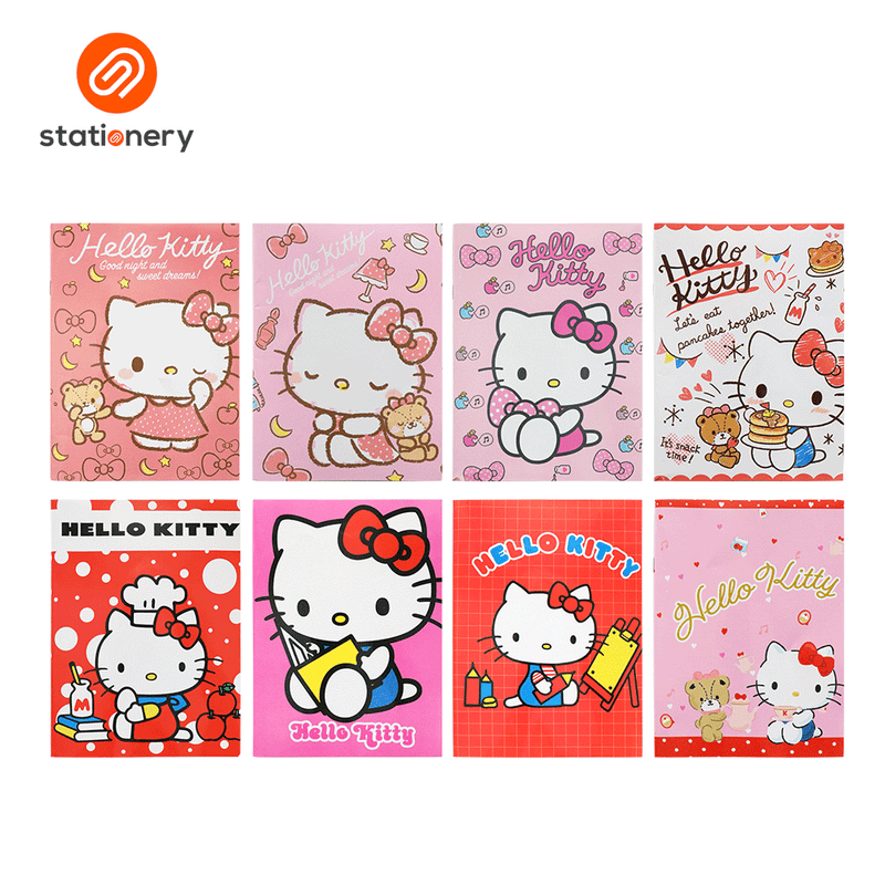 Hello Kitty Writing Notebook 80lvs Pack of 8-zoom-