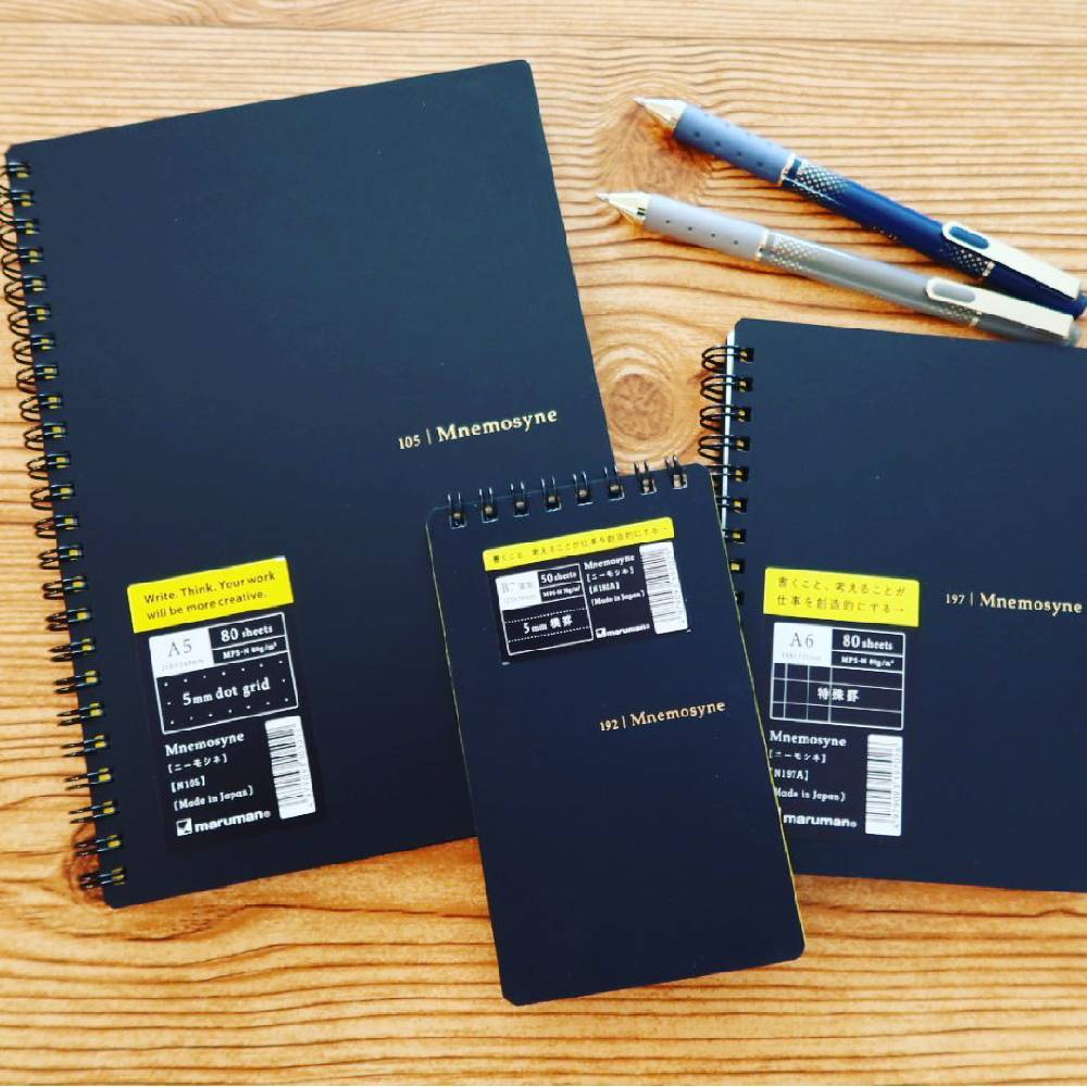 Maruman Mnemosyne N105 Side Spiral Dot Grid Notebook A5 - 80 Sheets-zoom-1