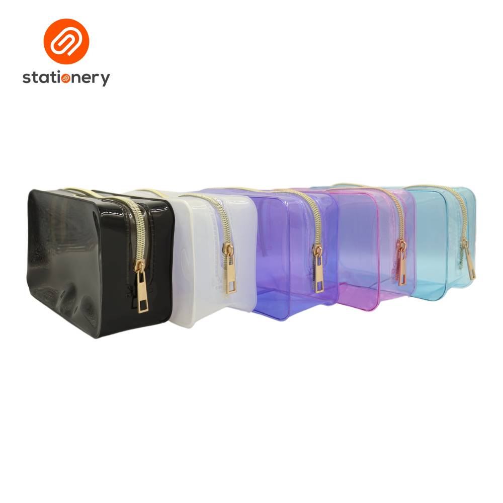 PVC Colored Pouch with Rose Gold Zipper-19