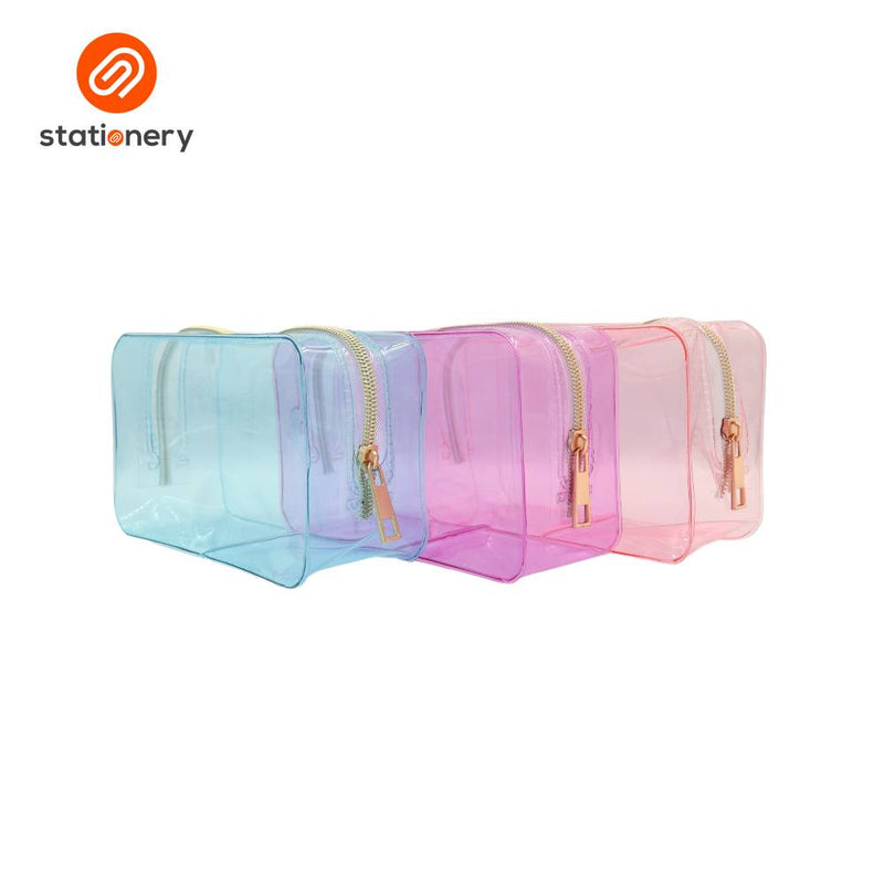 PVC Colored Pouch with Rose Gold Zipper-zoom-