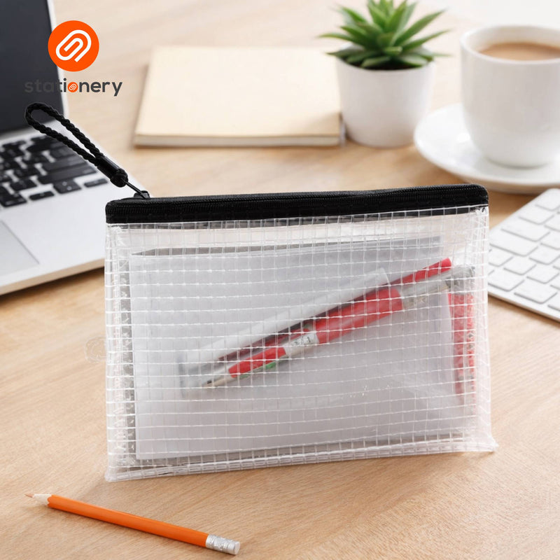 Flat Checkered Pattern Pouch - 25x17cm-zoom-