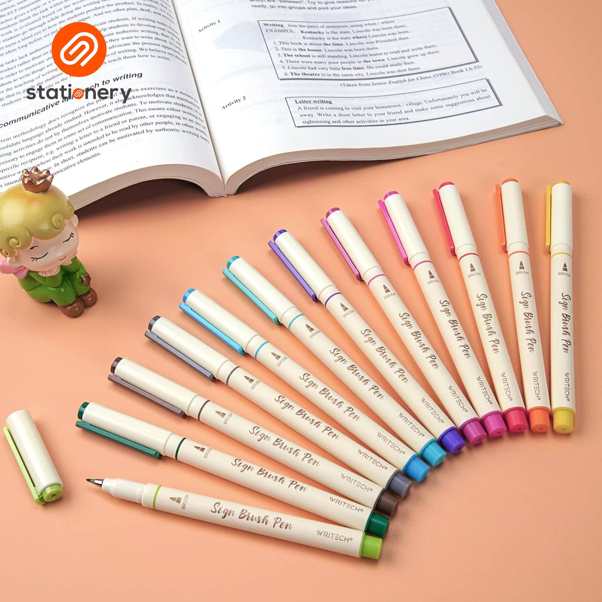 Writech Sign Brush Pens 6pcs per Set - W827-10