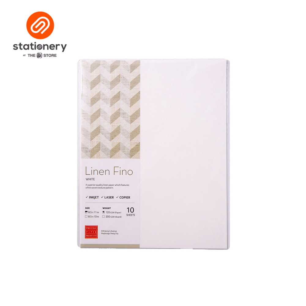 Linen Fino Specialty Paper 120gsm White 10 Sheets - Short – Sm Stationery