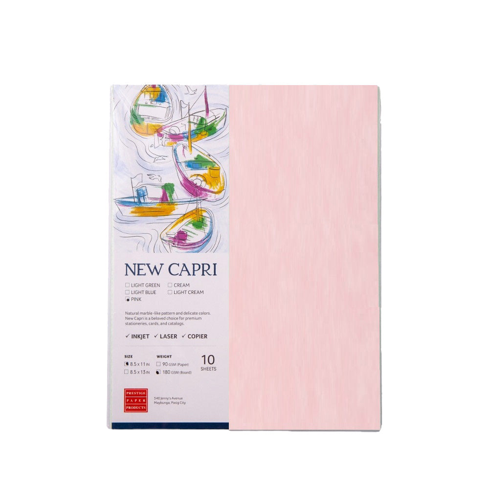 New Capri Specialty Board 180gsm Short 10 Sheets per Pack Pink