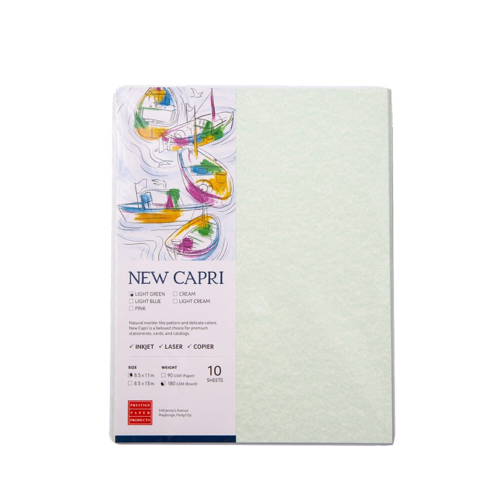 New Capri Specialty Board 180gsm Short 10 Sheets per Pack Green