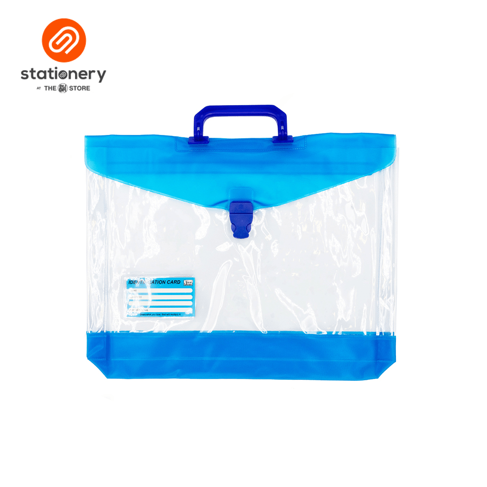 Clear Plastic Expanding Envelope With Push Lock & Handle - Long-zoom-2