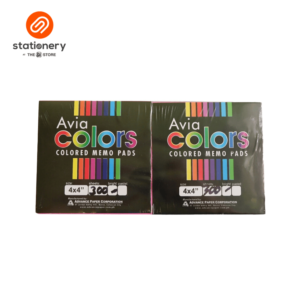 Avia Colors Neon Memo Pad 4X4" 300 Sheets 2 Pads per Pack
