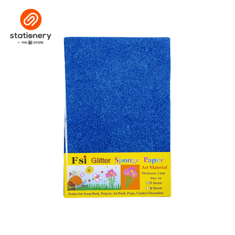 FSI Glitter Rubber Foam A4 3 Sheets-zoom-