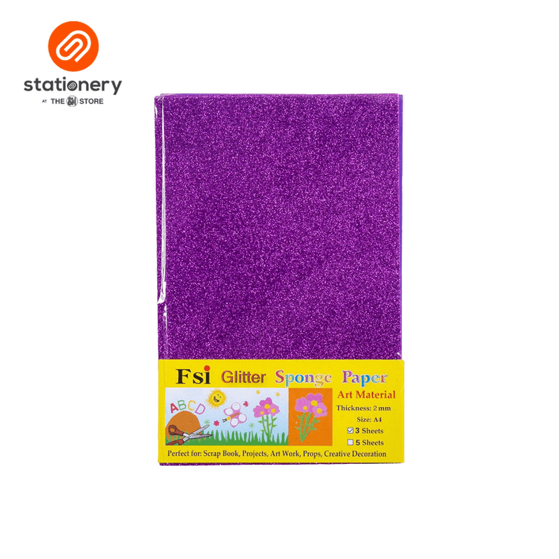 FSI Glitter Rubber Foam A4 3 Sheets-zoom-