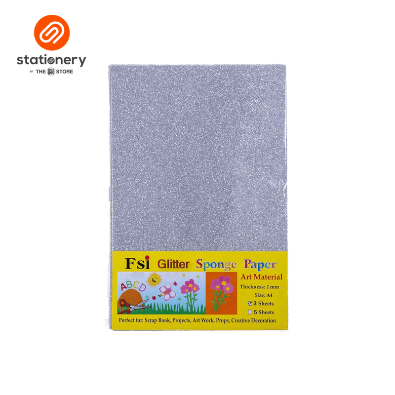FSI Glitter Rubber Foam A4 3 Sheets-zoom-