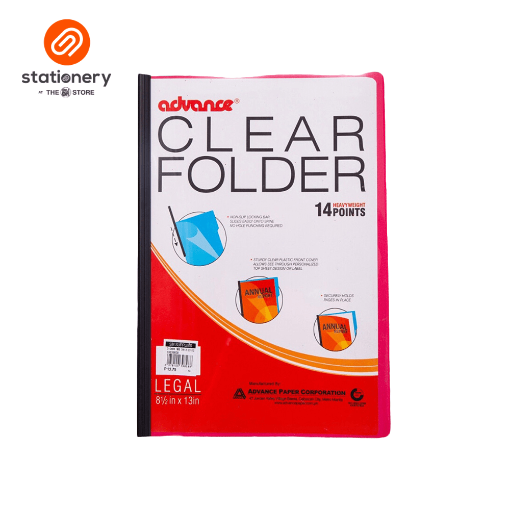 Buy Advance Clear Folders Legal Size | SM Stationery