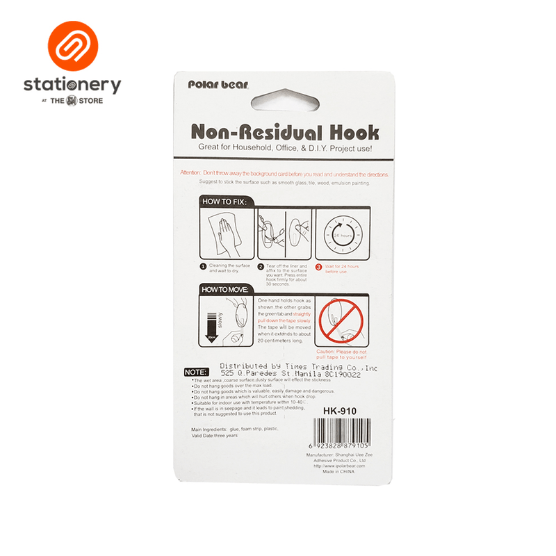 Polar Bear Non Residual Hooks HK-910 Pack of 3-zoom-