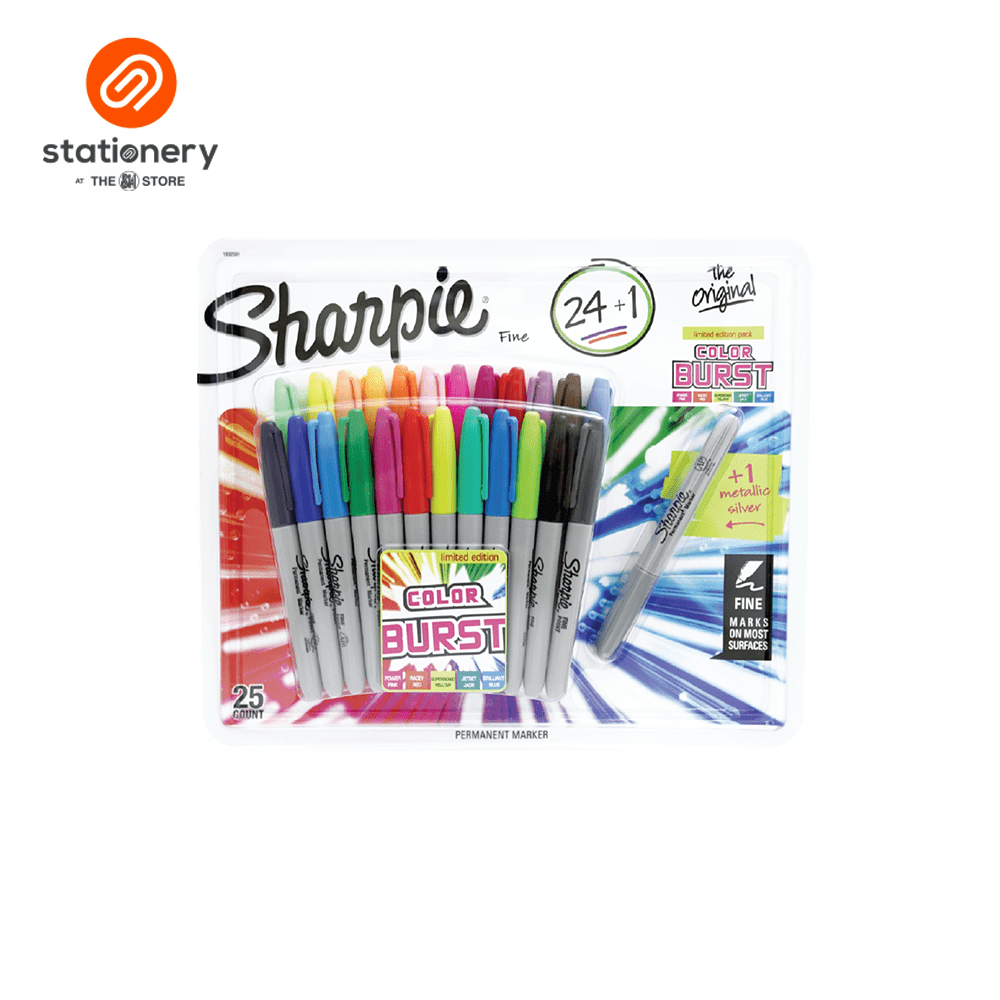 Sharpie Color Burst Pack of 24 with 1 Metallic Silver – SM Stationery
